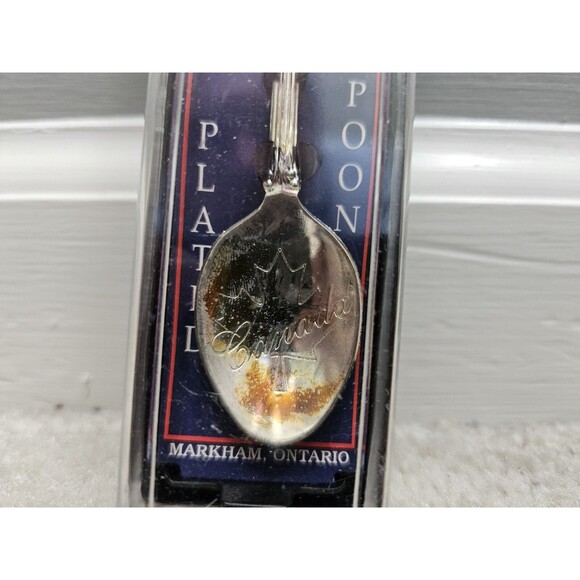 Souvenir Collectible Silver Plated Spoon - Markham Ontario Canada US Flag - Picture 4 of 4
